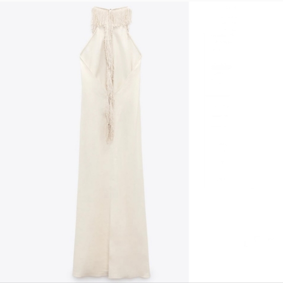 Zara limited edition Linen dress with fringe - Picture 7 of 10